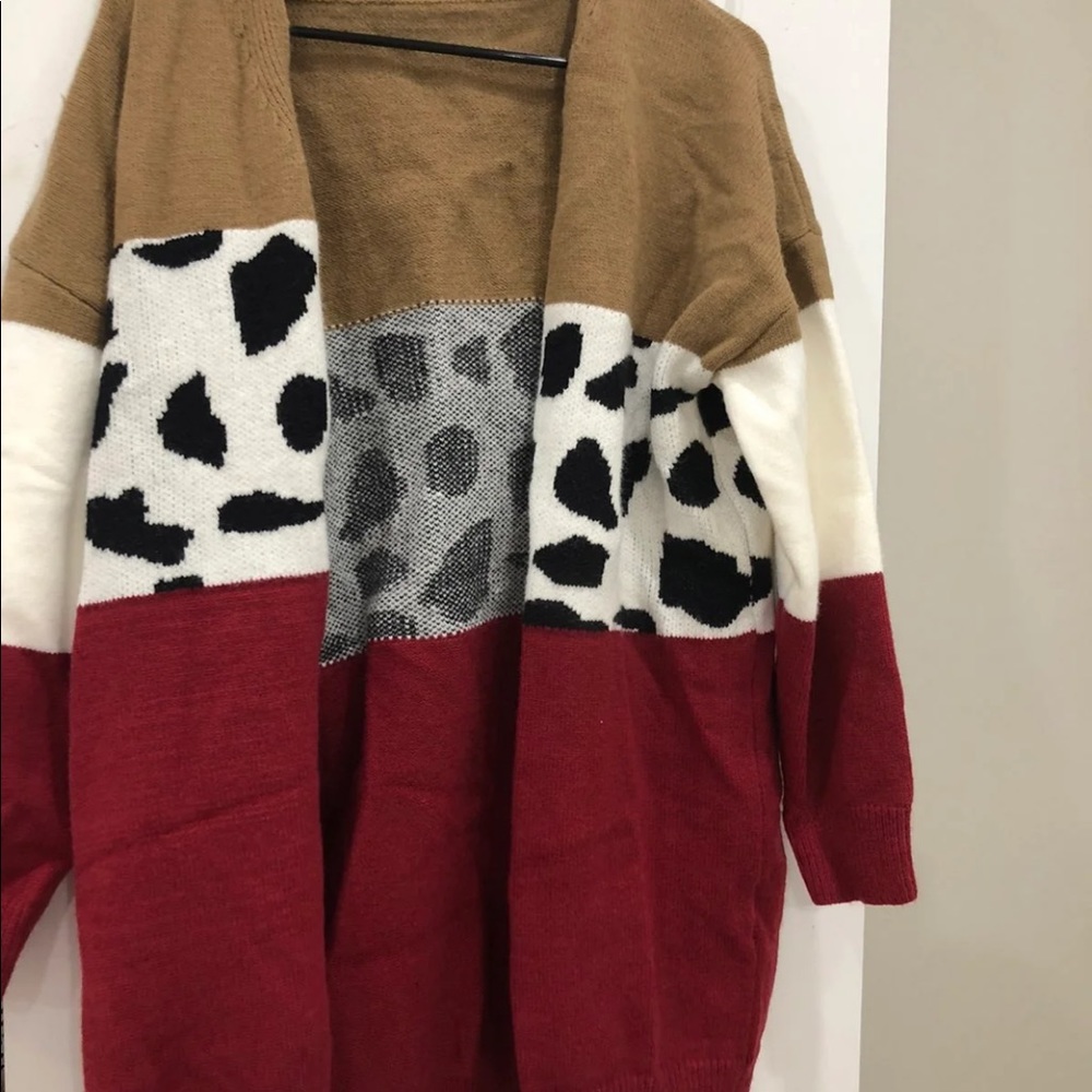 Mixed pattern cardigan